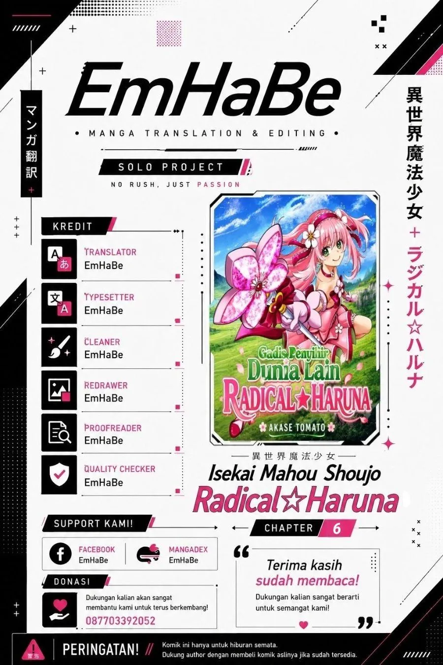 Page 1 - Isekai Mahou Shoujo Radical☆Haruna Chapter 6