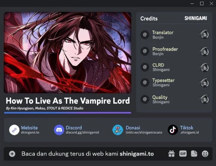 How to Live as the Vampire Lord (Crimson Reset) Chap 62 - Next Chap 63